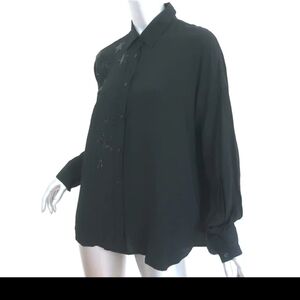 Zadig & Voltaire “Tamara Strass” Blouse – Black Star Embellished | Size S